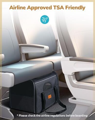 Morpilot Cat Carrier - Soft Sided Cat Carrier Large for Big Medium Cats and Puppy up to 15lbs, Pet Carrier with Safety Zippers, Foldable Bowl, Airline Approved Large Cat Carrier - Dark Gray in Kuwait