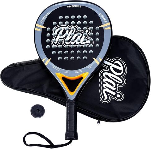 مضرب Padel A1-Series، مضرب تنس Plai Paddle مع إطار من ألياف الكربون بالإضافة إلى نقطة رائعة معززة للتحكم والقوة، رائع للاعبين المبتدئين والمتوسطين in Kuwait