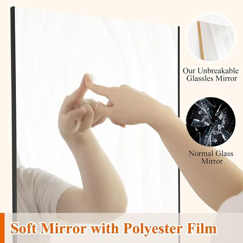 PexFix 71"x24" Full Length Mirror Glassless Mirror Full Length Unbreakable Gym Mirror Wall Mirror Large Black Mirror Glassless Nano Film Shatterproof Mirror Ceiling Mirrors for Bedroom in Saudi Arabia