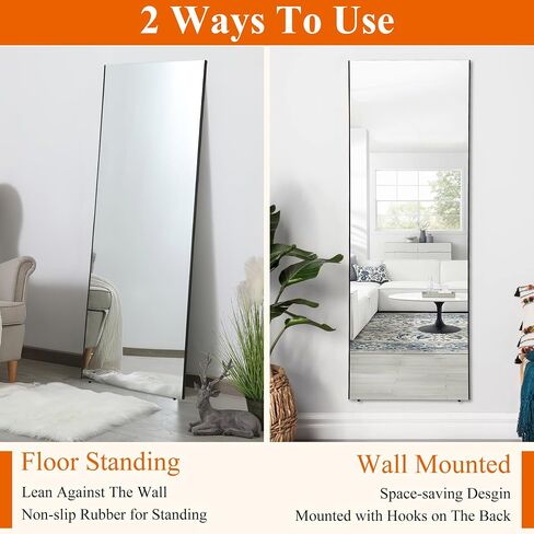 PexFix 71"x24" Full Length Mirror Glassless Mirror Full Length Unbreakable Gym Mirror Wall Mirror Large Black Mirror Glassless Nano Film Shatterproof Mirror Ceiling Mirrors for Bedroom in Saudi Arabia