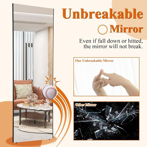 PexFix 71"x24" Full Length Mirror Glassless Mirror Full Length Unbreakable Gym Mirror Wall Mirror Large Black Mirror Glassless Nano Film Shatterproof Mirror Ceiling Mirrors for Bedroom in Saudi Arabia