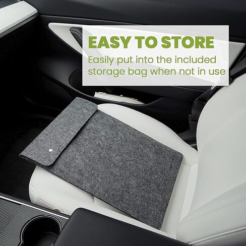 HEYTRIP Bamboo Double-Sided Steering Wheel Tray for SUV or Truck with Storage Bag, Smooth Finish Steering Wheel Desk for Laptop, iPad or Notebook in Saudi Arabia