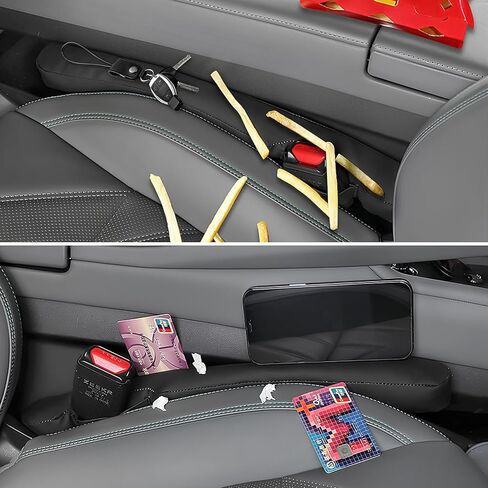 Grathia 2 Pack Leather Seat Gap Filler Universal for Car SUV Truck Fit Organizer Fill The Gap Between Seat and Console Stop Things from Dropping fit to Seat Gaps in Kuwait