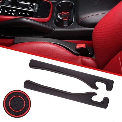 Car Seat Gap Filler and Coasters 2 Pack Car Seat Gap Plugs for Cars Trucks SUV Fill The Gap Between Seat and Console Stop Belongings from Dropping in Saudi Arabia