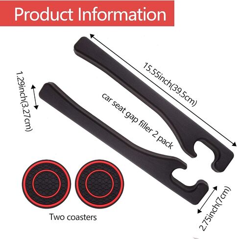 Car Seat Gap Filler and Coasters 2 Pack Car Seat Gap Plugs for Cars Trucks SUV Fill The Gap Between Seat and Console Stop Belongings from Dropping in Saudi Arabia