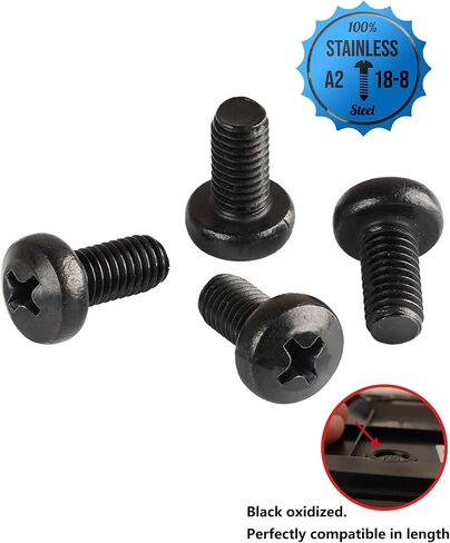 براغي لوحة ترخيص سوداء لـ Tesla وBMW، رأس مقلاة آلة فيليبس 18-8، من الفولاذ المقاوم للصدأ، مسمار M5-0.8 × 12 مم (عبوة من 8) in Kuwait