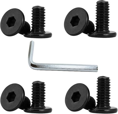 برغي لوحة الترخيص (8 عبوات) متوافق مع موديلات B MW & Tesla، السيارات، الدراجات النارية، براغي مقبس سداسية الرأس المسطحة، مسمار M5 - أسود in Kuwait