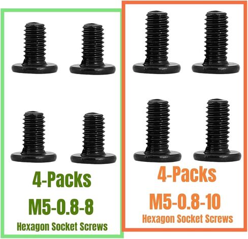 برغي لوحة الترخيص (8 عبوات) متوافق مع موديلات B MW & Tesla، السيارات، الدراجات النارية، براغي مقبس سداسية الرأس المسطحة، مسمار M5 - أسود in Kuwait