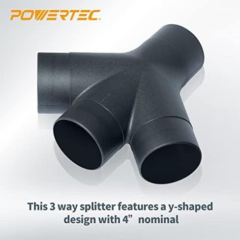 POWERTEC 70275-P2 3-Way Dust Collection Fitting w/Y Shaped Design for 4 in Hose & Cuff, 2 PK in Saudi Arabia
