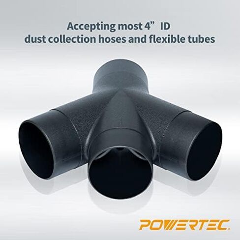 POWERTEC 70275-P2 3-Way Dust Collection Fitting w/Y Shaped Design for 4 in Hose & Cuff, 2 PK in Saudi Arabia