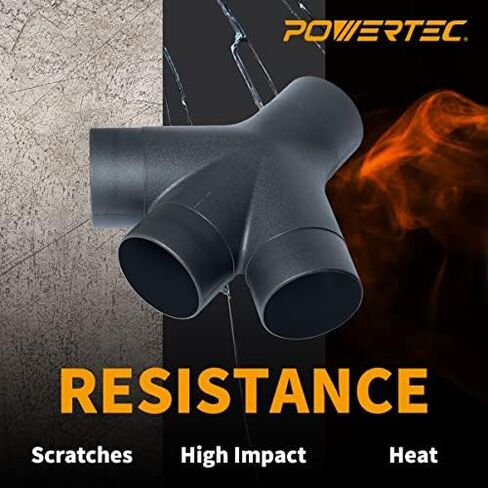 POWERTEC 70275-P2 3-Way Dust Collection Fitting w/Y Shaped Design for 4 in Hose & Cuff, 2 PK in Saudi Arabia