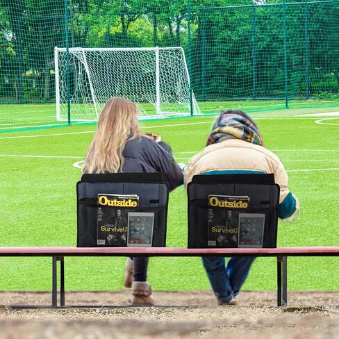 Stadium Seat for Bleachers with Back Support, Portable Bleacher Seats Cushion Wide for Sporting Events Outdoor Concerts, Black in Kuwait