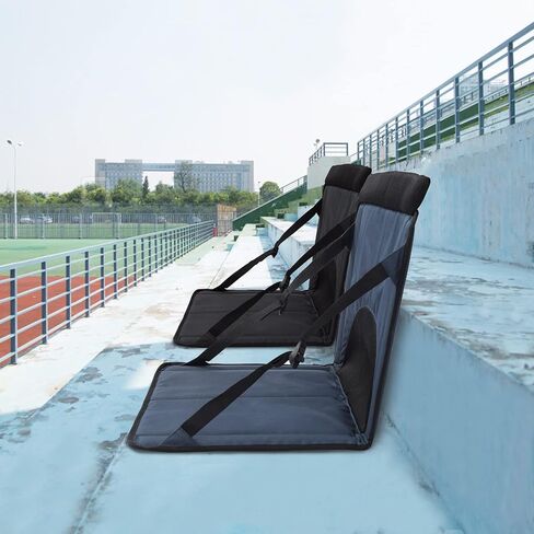 Stadium Seat for Bleachers with Back Support, Portable Bleacher Seats Cushion Wide for Sporting Events Outdoor Concerts, Black in Kuwait