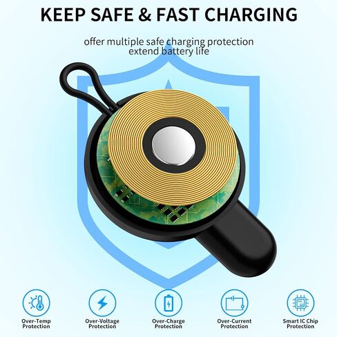Portable USB C for Samsung Watch Charger,Galaxy 5 Pro/6 Classic/6/5/4/4Classic/3/Acitve 2(No Gear S2/S3) Travel Magnetic Wireless Chargers Fast Charging (Transparent Tawny)… in Saudi Arabia