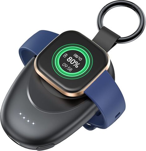LVFAN Charger for Fitbit Sense & Versa 3, 1400mAh Portable Power Bank Charging Cable Replacement Accessories, Magnetic Travel Keychain Smartwatch Charger Dock for Fitbit Sense 2/Sense/Versa 3/Versa 4 in Kuwait