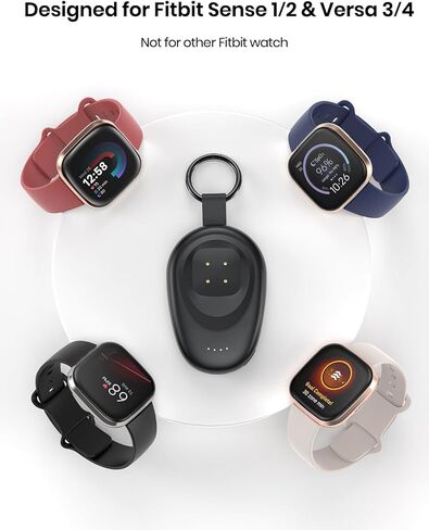 LVFAN Charger for Fitbit Sense & Versa 3, 1400mAh Portable Power Bank Charging Cable Replacement Accessories, Magnetic Travel Keychain Smartwatch Charger Dock for Fitbit Sense 2/Sense/Versa 3/Versa 4 in Kuwait