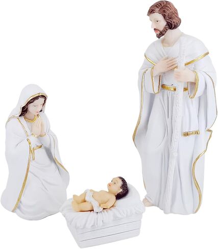 Nativity Figures, 3-Piece Set Sculpted Hand-Painted Resin Collectibles Figurines Statue Decor for Christmas Indoor in Saudi Arabia
