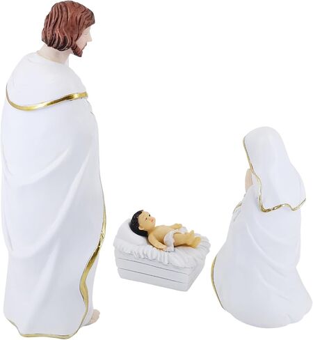 Nativity Figures, 3-Piece Set Sculpted Hand-Painted Resin Collectibles Figurines Statue Decor for Christmas Indoor in Saudi Arabia