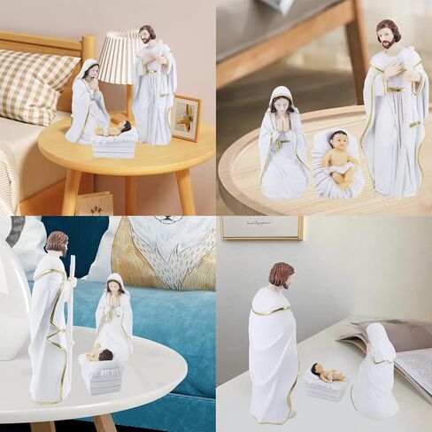 Nativity Figures, 3-Piece Set Sculpted Hand-Painted Resin Collectibles Figurines Statue Decor for Christmas Indoor in Saudi Arabia