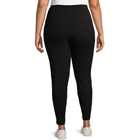 Terra & Sky Women's Plus Size Sueded Full Length Leggings Black Shoot (2X (20W-22W), Black Shoot)