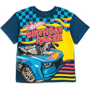 Hot Wheels Birthday Drop Shoulder T-Shirt Toddler to Big Kid Sizes (2T - 10-12)