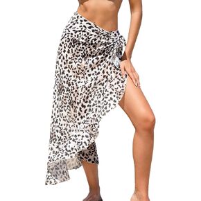 CUPSHE Women's Sarong Cover Up Chiffon Swimwear Wrap Skirt Self Tie Ruffle Beach Cover Ups