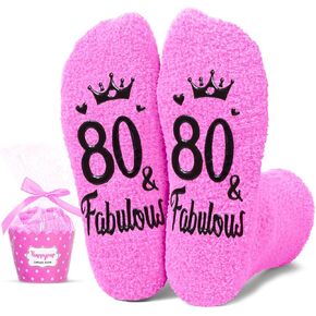 HAPPYPOP Birthday Gift Ideas for Women - Warm Socks for Senior Women, Gifts for 80 Year Old Retired Woman Man