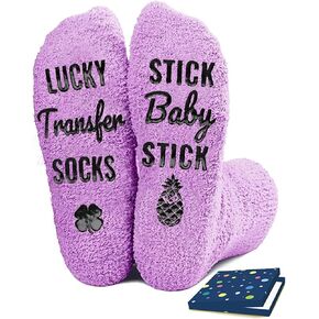 IVF Gifts for Women, IVF Must Haves, Infertility Gifts IVF Lucky Transfer Socks Egg Retrieval Pregnant Socks for Expecting Moms (Purple)