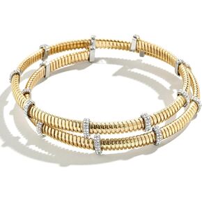 Eve Cuff Bracelet - Clear/Gold