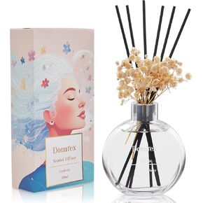 Flower Reed Diffuser Set 5.07oz Gardenia Scent Diffuser with Sticks Home Fragrance Reed Diffuser for Bathroom Shelf Decor