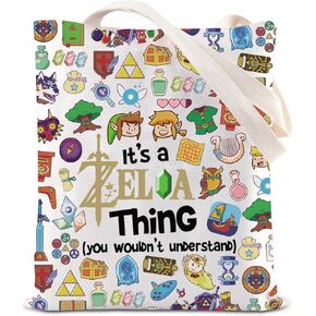 لعبة Kuiyai Inspired Tote Video Gaming Canvas Bag Mater Sword Gift Rupee Korok Majoras Mask Gift for Game Player