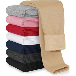 Girls Fleece Lined Leggings Thick Winter Warm Cotton Pants Thermal Tights for Kids