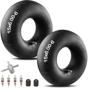 Heavy Duty 15x6.00-6" Inner Tube, Replacement 6.00/6.50-6 Lawn Mower Tire Tube with TR87 Bent Valve Stem for Snow Blower, Yard Tractors, Wheelbarrows, Go Kart, Golf Cart, ATV 2 Pack in Kuwait