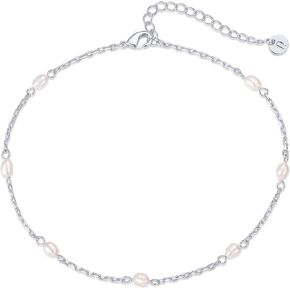 PAVOI 14K Gold Plated Charm Link Chain Anklets for Women | Dainty Cubic Zirconia Boho Dot Evil Eye Star Station Solitaire Pearl Beaded Festival Adjustable Gold Anklets