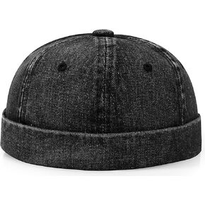 Glamorstar Brimless Dome Hats for Women Men Sailor Beanie Cap Vintage Docker Hat