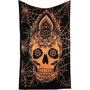 Rajrang Halloween Decoration Tapestry - Web Web Web Gall Hanging Skull Design Heteron Tapestries Decor Decor Decor
