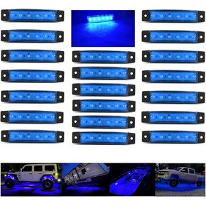 20 PCS Rock Lights Burple Strip Lights Wheel Fender Bellow LED LED LED للسيارات العلامة الجانبية الخارجية للشاحنة Golf Cart Wrangler RV RV SUV على الطرق الوعرة