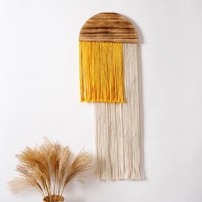 Ansley&HosHo Macrame Wall Hanging, Boho Woven Tapestry, Modern Tassel Wall Decor, Handmade Wall Art Tapestry for Bedroom, Living Room, Home, Bohemian Apartment Decoration Ornament Craft (Green Arrow)
