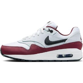 أحذية Air Max 1 Big Kids (DZ3307-111 ، فريق أبيض/مظلم أحمر/بلاتين/أسود) الحجم 6.5