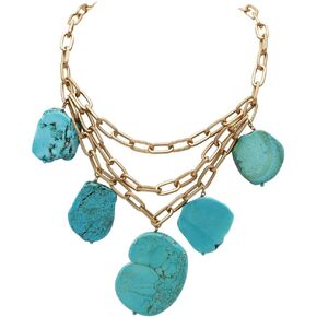 Rosemarie & Jubalee Women's Rithing Plans Natural Howlite Stone Stone على Multistrand Paperclip Link Netlace ، 16 "+3" تمديد
