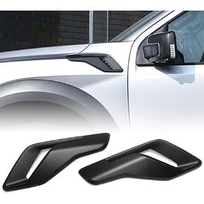 Car Body Side Fender Vent Cover for Ford F-150 F150 Raptor R Only 2021 2022 2023 2024,Genuine Carbon Front Fender Vent Scoop Hood