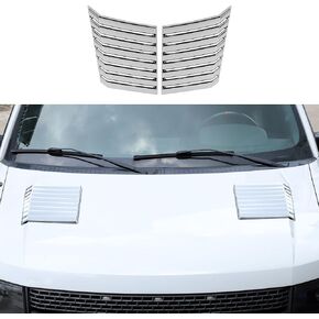 Jimen Compatible with Ford F150 Raptor 2009-2014, 2PCS Hood Scoop Air Vent Cover Trim (Carbon Fiber)