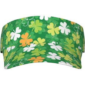 St. Patricks Day Sun Visor Hat Lucky Shamrocks Empty Top Baseball Cap Beach Golf Running Tennis Caps for Women Men