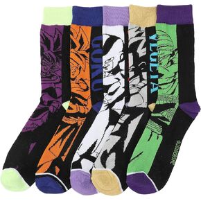 BioWorld Dragon Ball Anime شخصيات البالغة 5-Pair الطاقم Socks-Osfa