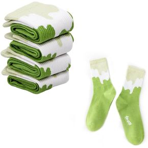 BAYKUORA 4 Pairs 89% Cotton Novelty Unisex Mid Calf Socks,Men Women Fashion Casual High Crew Sport Colorful Cushion Sock