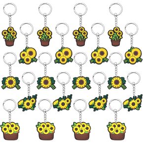 20Pack Sunflower Keychains Cute Key Chain Party Favor Birthday Gift Wedding Giveway