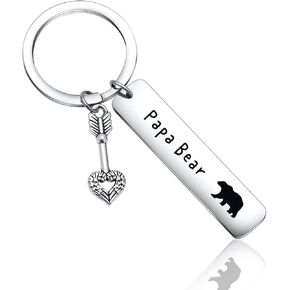 Father Mother's Day Gift Papa Mom Bear Keychain for Momma Grandma Papa Keychain Grandpa Gift BFF Gift