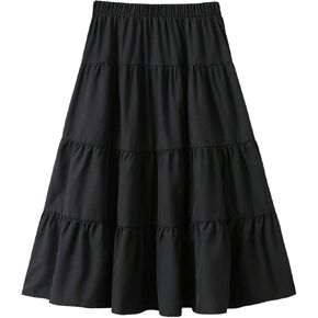 Verdusa Girl's Tiered Layer Flowy Long Skirt Summer Casual Maxi Skirts
