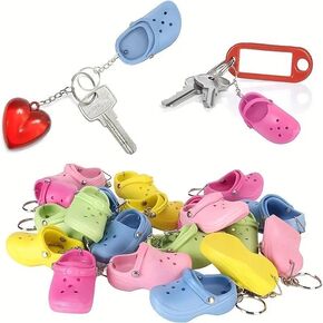 6 pcs Mini Keychain Shoe,Colorful WomenSneaker Keyring,croc keychain,Cute Pendant Decorations for Backpacks and Bags
