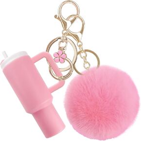 HXJ Mini Tumbler Keychain Chapstick Holder, Key Chains Women Cute, Purse Charms for Handbag Backpack Bag